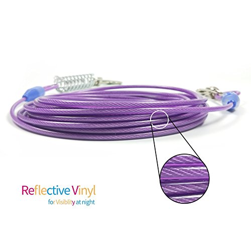 Petest 25Ft Tie-Out Cable With Crimp Cover & Buffer Spring For Large Dogs Up To 90 Pounds #TOP2