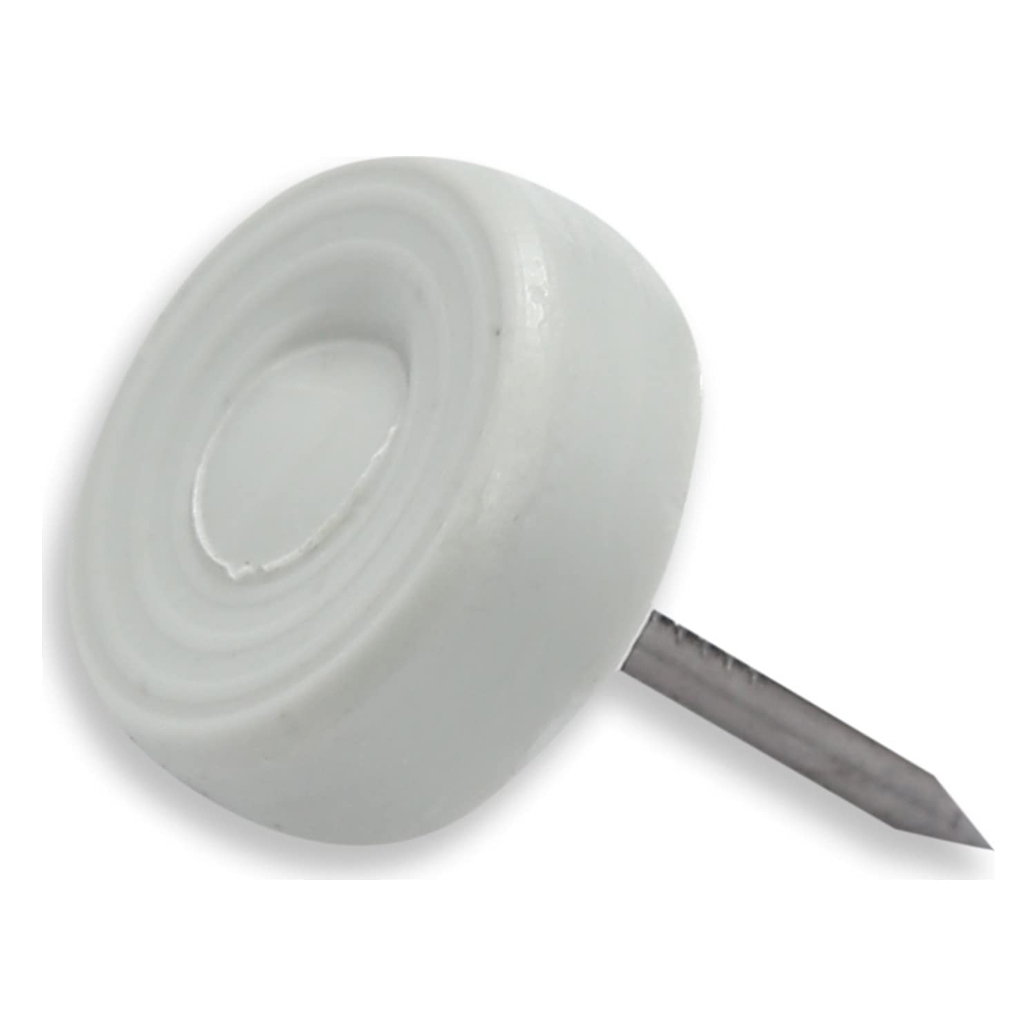 X-Perk Toprak Çivili Masa Sandalye Zemin Koruyucu Beyaz Plastik Ayak 25 Adet 16mm