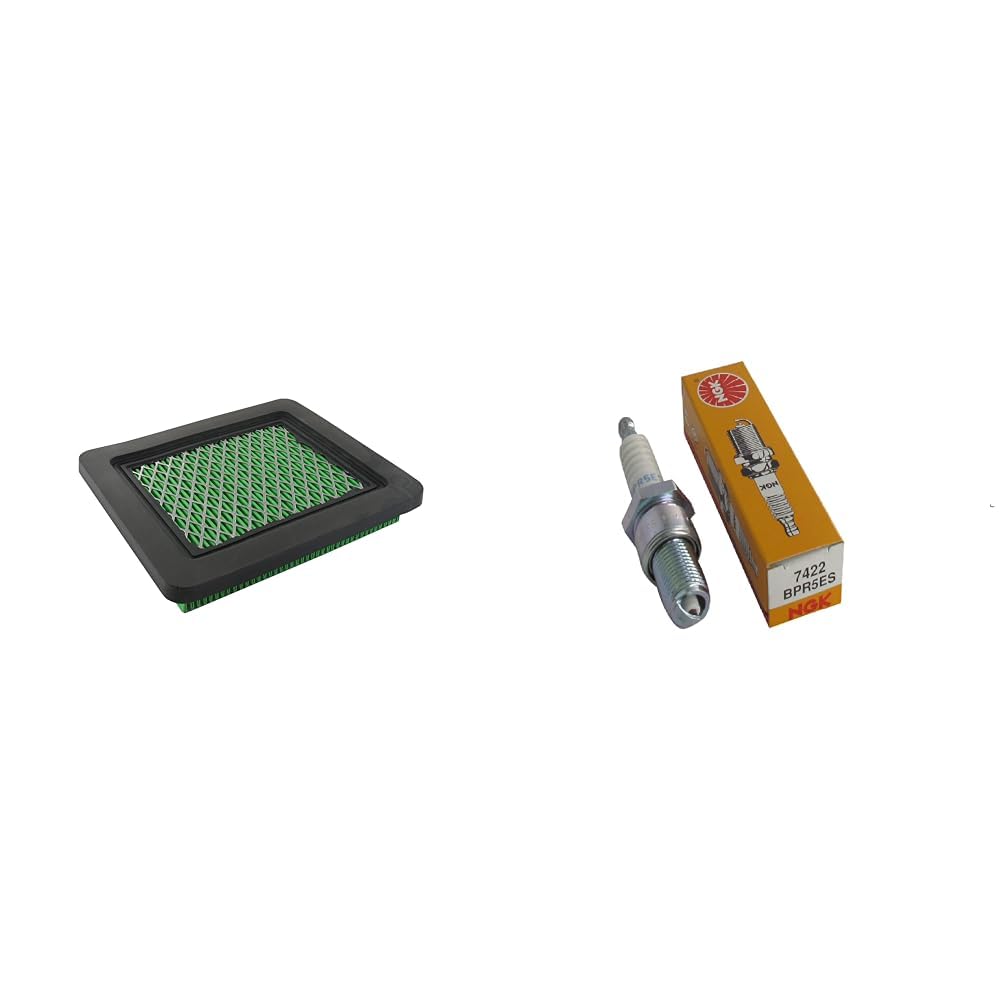 Greenstar Filtre à air pour tondeuse 21821, Moteurs Honda GC135, GCV135, GC160, GCV140, GCV145 & NGK - Bougie D'Allumage NGK BPR5ES - Durable & Fiable - Haute Qualité - Equivalent CHAMPION RN11YC