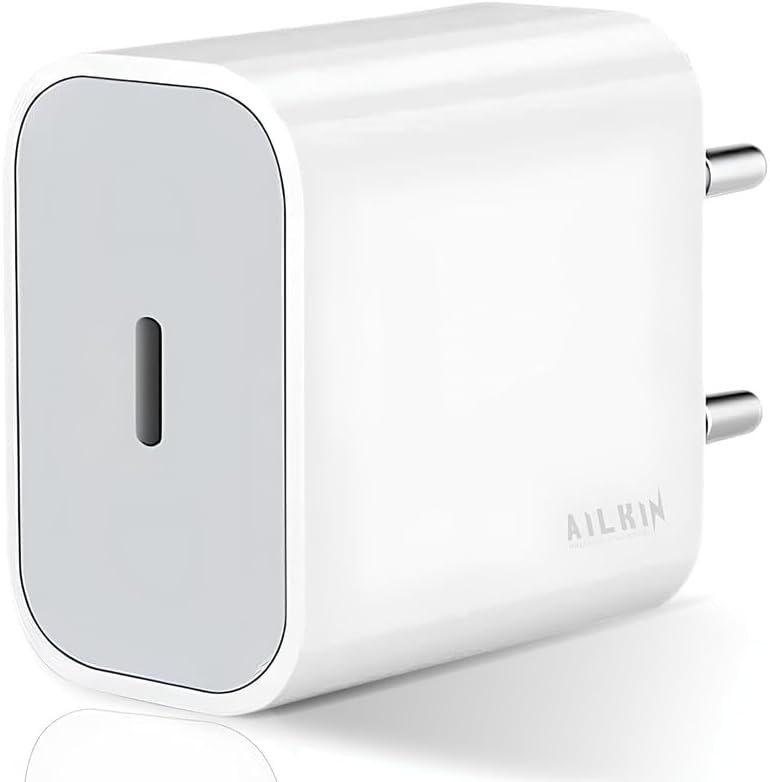 AILKIN 20W Fast iPhone Charger Compact USB-C Power Adapter with Pd 3.0 for Quick Charging for iPhone 15, 14, 13, 12, 11 Series&More, Bis Certified,White