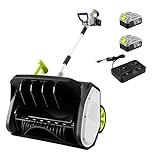 DEKOPRO Cordless Snow Shovel, 40V|17-Inch Cordless Snow Blower，Electric Snow Shovel with LED Light, Adjustable Chute, Lightweight Electric Snow Blower for Sidewalks & Stairs (2×20V Batteries)