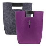 SHINEOFI 2 Stück Bibelhüllen aus Filz mit Großem Fassungsvermögen Leichte Filz Tragetaschen für Damen Vielseitige Einkaufstaschen und Bibeltaschen für Alltag und Reise