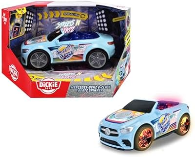 Dickie Toys - Coche de Juguete Mercedes Spinner Clase E Streets N BEATZ, Luces Intermitentes, Música, Giros, 23cm, Incluye Pilas, Juguete para Niños Niñas a Partir de 3 Años (203765008)