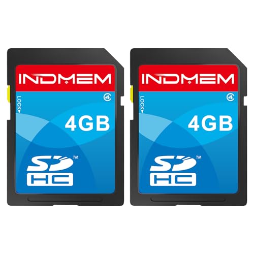 INDMEM SD Card 4GB SDHC Class 4 Flash Memory Card 4 GB Digital Camera Cards 2 Packs