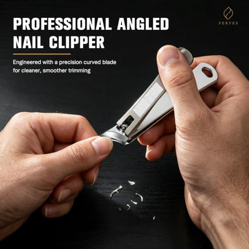 Image of FERYES Ingrown Toenail Clippers - Curved Slanted Blade Design for Nail Care