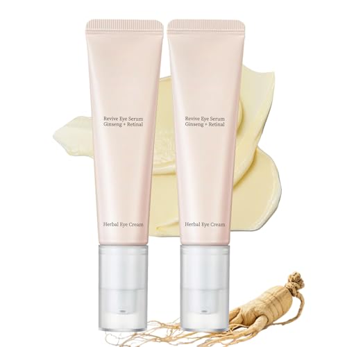 2 PCS Korean Skincare Augencreme Revitalisierendes Augenserum mit Ginseng & Retinal Anti-Aging Pflege gegen Augenringe & Tränensäcke Feuchtigkeitsspendende Retinol Serum für alle Hauttypen