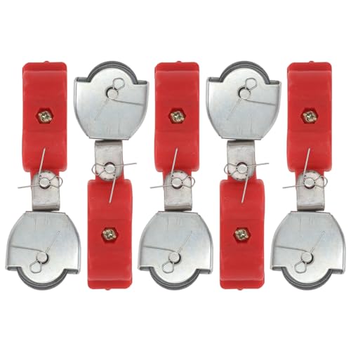 Healeved 5pcs Steel Wire Rope Pulleys Industrial Hoisting Pulley Blocks with Semi-Plastic Sheaves for Workshop and Lifting Applications