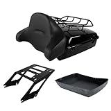 TCT-MOTORPARTS Vivid Black Tour Luggage Trunk Around Bkacrest Mounting Luggage Rack...
