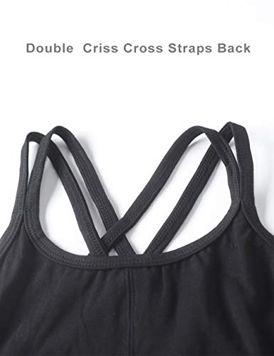 Daydance Black Dance Leotards For Girls, Sleeveless Camisole Ballet Outfits #TOP2