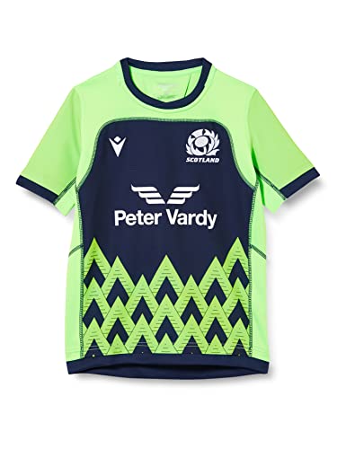 Camiseta de rugby escocesa para niños Macron verde ideal para campus de verano y extraescolares
