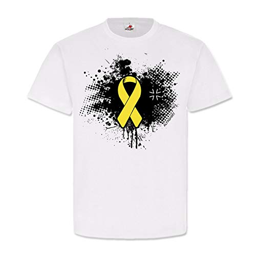 T-shirt armée allemande avec nœud jaune en coton blanc premium L