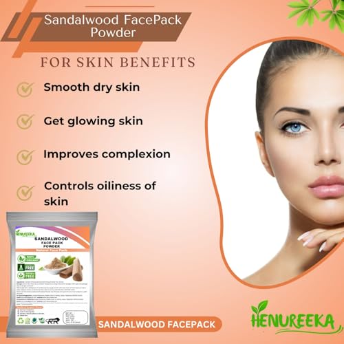 Image of Sandalwood Face Pack Powder Natural Glow & Skin Radiance Paraben-Free Enriched with Multani Mitti, Mint, and Rose Powder -100g