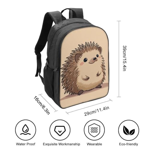 Mochila escolar Hedgehog 3D de 40x28x16cm para estudiantes de primaria y secundaria 2