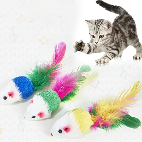 Zzjbgs 10 Furry Pet Cats, Toy Mice, Cat Toy Mice, Cat Pet Toys, Feather Tails, Interactive Cat Toys For Indoor Cats And Kittens (10 Feather Mice) #TOP1