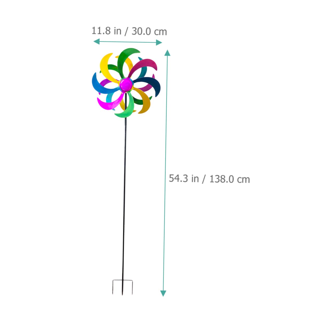HANABASS Buntes Regenbogenwindrad Für Garten Windrad Wirbelwindrad Aus Eisenmaterial Für Junge Mädchen Party Windmühle Bunte Windmühle Spinner Für Terrassen Außen Dekoration