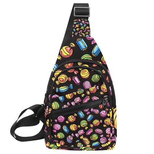 Sac banane multicolore pour randonnée et course à pied avec sangle réglable