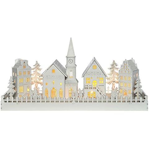 WeRChristmas Pre-Lit Wooden Church Scene Cover
