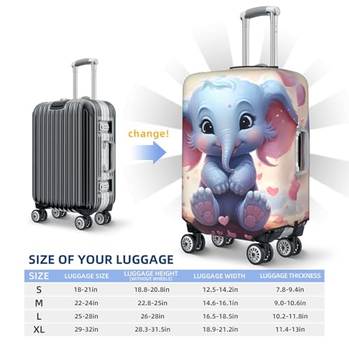 Beautiful Elephant Travel Luggage Cover for Suitcase Anti-Scratch Fashion Suitcase Protector Washable Elastic Baggage Covers Fits 18-21 Inch Luggage for Travel Beach Holiday3