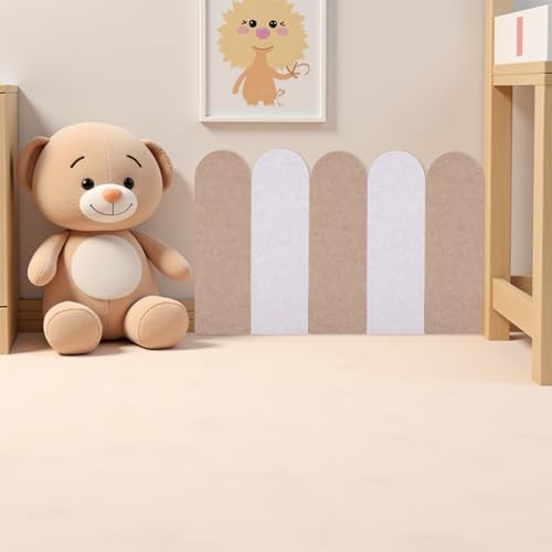 Paneles de pared acolchados autoadhesivos pack de 4 protectores infantiles de fieltro gris 8