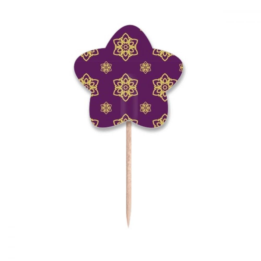 Drapeaux cure-dents Thaïlande violet motif étoile cupcake picks