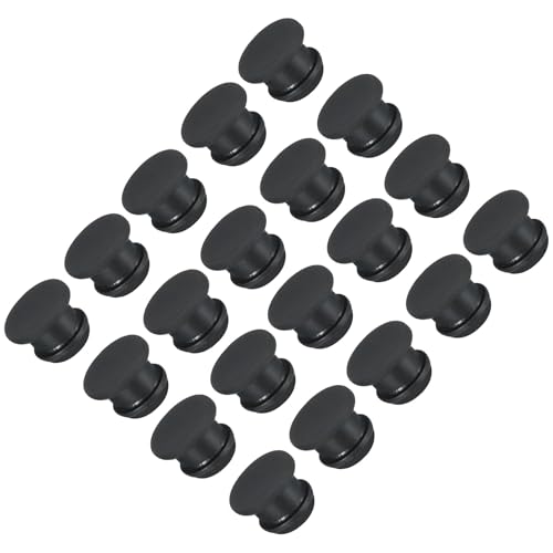 Image of TA-VIGOR 20Pcs Silicone Snap in Locking Hole Plugs, 10mm Diameter Hole Stoppers, Rubber Panel Seal Cover Flush Type Panel Round for Kitchen Rubber Bulkheads Waterproof Sealing Plugs, Black