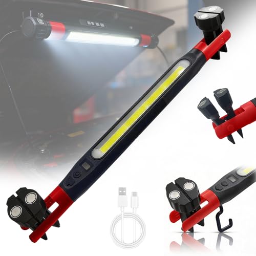 Magnetic Rechargeable LED Work Light 2026 New USB 4 Modes Portable Magnetic LED Inspection Lamp Under Bonnet Work Light bar with Magnetic Base and Hook Hands-Free for Car Repair Garage Workshop