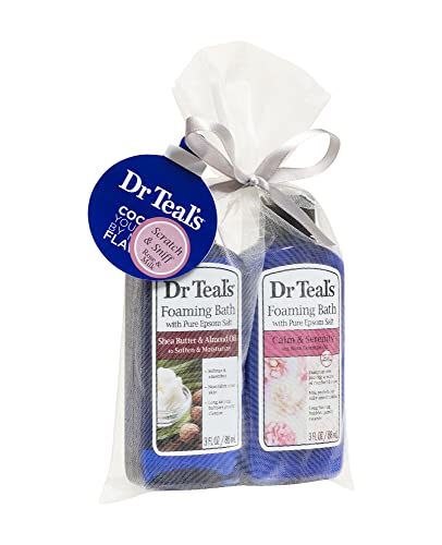 Dr Teal's Foaming Bath Holiday Gift Combo Pack (6 Fl Oz Total): Soften & Moisturize With Shea Butter & Almond Oil And Calm & Serenity With Rose Essential Oil. Treat Your Skin, Senses, And Stress #TOP2
