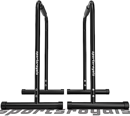Sportsroyals Dip Bar, Adjustable Parallel Bars for Home Workout, Dip Station with (300/800/1200LBS) Loading Capacity