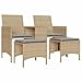 INLIFE Gartensofa 2-Sitzer mit Tisch und Hockern Beige Poly Rattan,Möbel,Gartenmöbel,Ga... KG,4003893