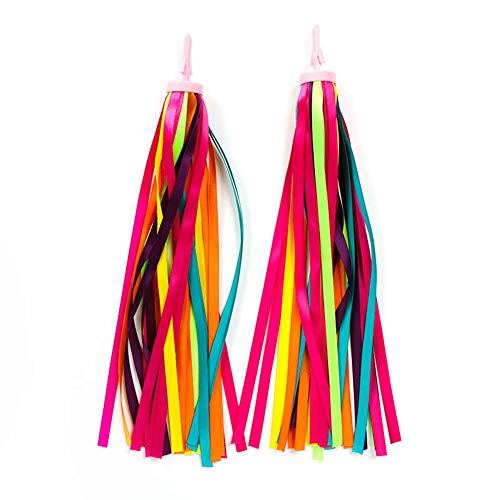 lasenersm 1 Pair Bike Handlebar Streamers Bike Handlebar Tassels Bicycle Tassel Ribbon Bicycle Grips Sparkle Tassel Ribbon Bicycle Grips Ribbon for Girls Boys, Style 6