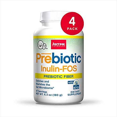 Jarrow Formulas Inuline prébiotique FOS - 180 g - Favorise des bactéries respectueuses - Fibres prébiotiques solubles - Favorise la santé intestinale et la santé générale - Env. 47 portions (lot de 4) Cover