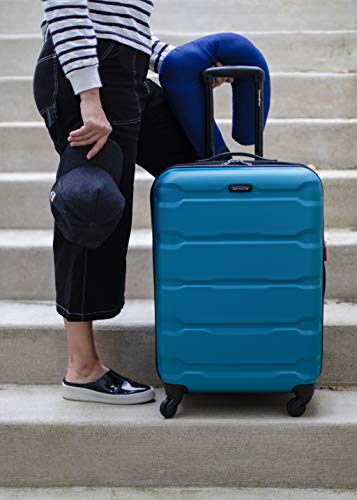 Samsonite Omni Pc Hardside Expandable Luggage With Spinner Wheels, Checked-Medium 24-Inch, Caribbean Blue #TOP5