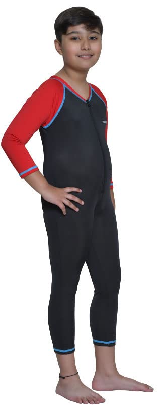Tempest Boy's Swimming Suit | Shorts | Costume (Red, 15 Years - 16 Years) 1