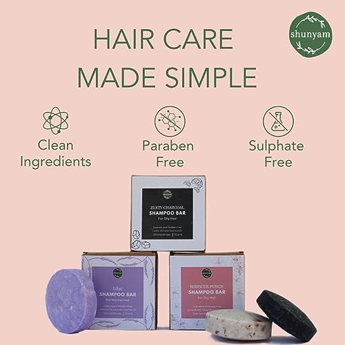 Image of Shunyam Zesty Charcoal Shampoo Bar | Activated Charcoal, Orange & Lime Essential Oils | Deep Cleansing, Refreshing & Nourishing | Sulphate & Paraben Free | Cruelty Free & Handcrafted | 70g