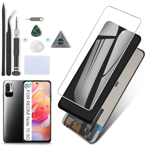 RongZy para Xiaomi Redmi Note 10 5G Reemplazo de Pantalla Táctil LCD + Compatible con Redmi Note 10 5G el Kit de Herramientas de la Pantalla de Montaje del Teléfono(6.5'')