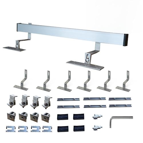 Solar Panel Mounting Bracket Kit to Metal Roof Sloped or Flat Pitched Tile Shingle Roofs for 1-4pcs...