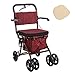 Roller Walker, składany wózek na zakupy, lekkie stalowe składane cztery koła, wyściełany kosz do przenoszenia siedzenia, szybki hamulec (48,5 * 57 * 89)