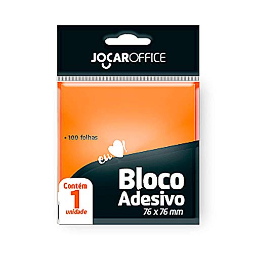 Bloco Adesivo Laranja 76Mmx76Mm 100 Folhas Jocar Office Leonora, Laranja