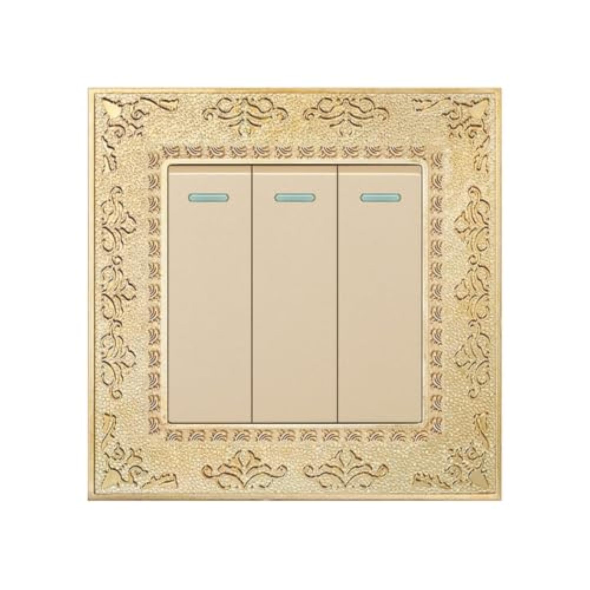 Antique Gold Floral Border Ornate Switch Faceplate
