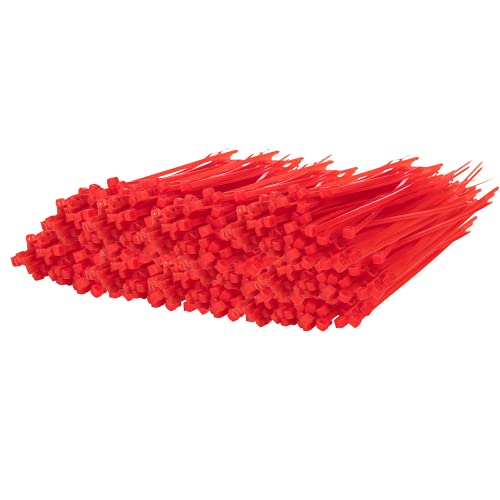 Gocableties Small Red Cable Ties, 150mm x 3.6mm, Bulk Pack of 1000, 6” Premium Nylon Zip Ties, Plastic Tie Wraps, Secure Self-Locking Mechanism, for Home, Garden, Office and DIY
