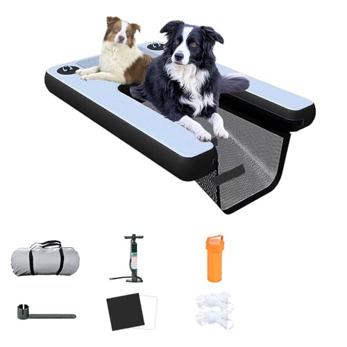 Hunderampe Aufblasbare Hunde Dock Hunderampe Für Boot Aufblasbar Leuchtende Farbe, 2 Stück - Poolrampen Für Hunde Unter 90 Kg, 150x100 CM - Schwimmende Welpenleiter Für Pools/ Seeufer/ Pontonboote(1 p