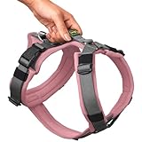 Hunter Hundegeschirr Maldon UP, Farbe: Altrosa/grau, weich gepolstert & komfortabel, stark reflektierend durch 3M Scotchlite, 4-Fach verstellbar, mit gepolstertem Griff (ab S-M), Größe: XS-S