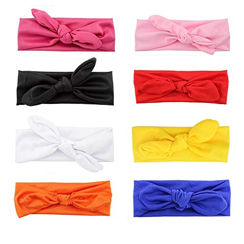 Headwraps for Women Criss Cross Bow Headbands Turban Knot Hair Band, Lady, Women, Girls Hair Accessories for Fashion Or Sport (Pack of 8, Solid Color)
