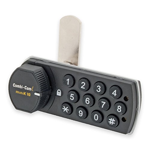 Combi-Cam 7910-K10-HRH-BLK Horizontal Electronic Drawer Lock with Cam, Black Finish