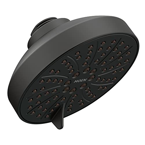 Moen Gibson Matte Black Six-Function 4.5-Inch Eco-Performance Showerhead, Pressure Boosting Shower Head for an Immersive, High-Pressure Spray, 6512EPBL #1