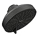 Moen Gibson Matte Black Six-Function 4.5-Inch Eco-Performance Showerhead, Pressure Boosting Shower Head for an Immersive, High-Pressure Spray, 6512EPBL