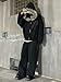 ORANDESIGNE Y2K Hoodie Herren Zip Up Kapuzenpullover Jacke mit Fellkapuze Warmer Pelz Wintermantel Streetwear XS A Schwarz