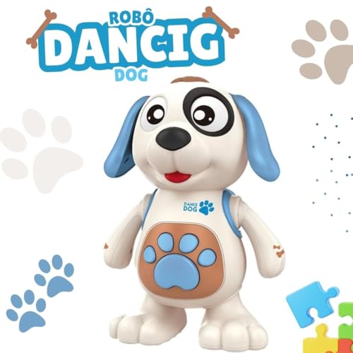 Brinquedo Cachorro Robô Dançarino Falante, Interativo para Crianças, DM TOYS
