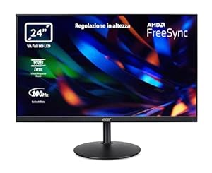 acer CBA242YHbirf – Monitor 24″ Full HD 100 Hz (60 cm, 1920×1080, 16:9, 250 Nits, Tiempo de Respuesta 1ms VRB, AMD FreeSync, ZeroFrame, 1xVGA/1xHDMI 1.4) Regulable en Altura Color Negro