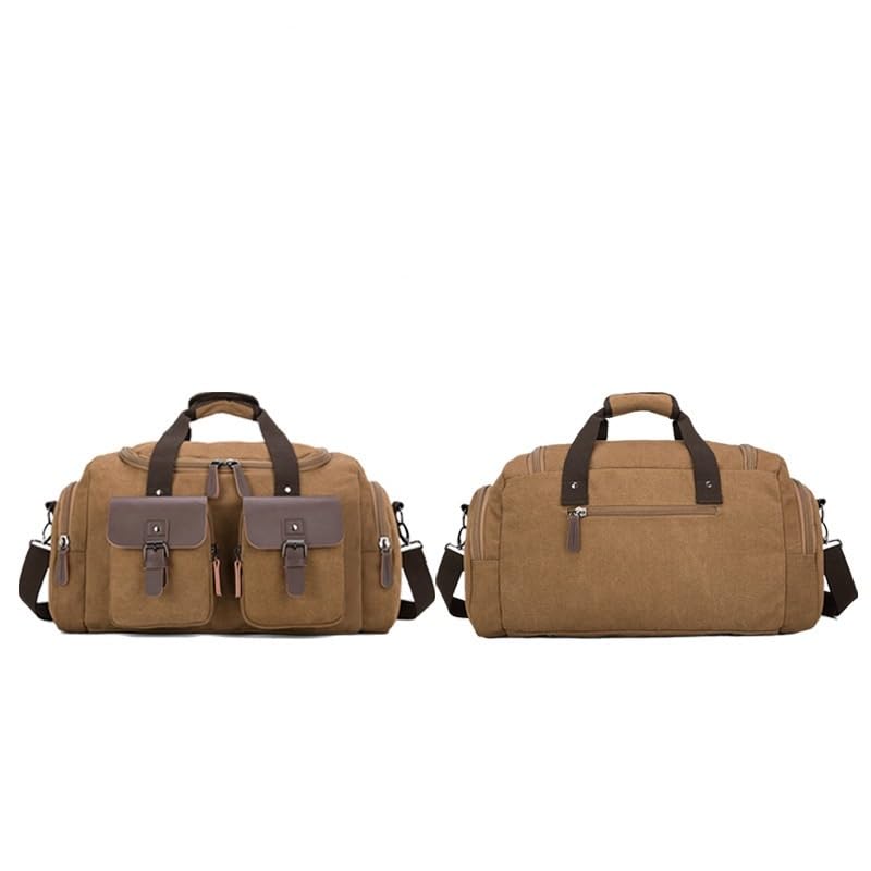 Luggage Travel Waterproof Single Shoulder Crossbody Handbag With Large Capacity Wear-resistant Microfiber Canvas Travel Bag(Color:Khaki)3